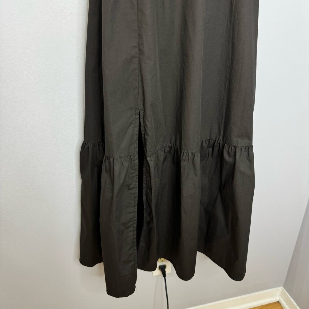 ASTR the Label Poplin Puff Sleeve Tiered Midi Dress Black Staple Minimalist Sz M - Picture 5 of 13